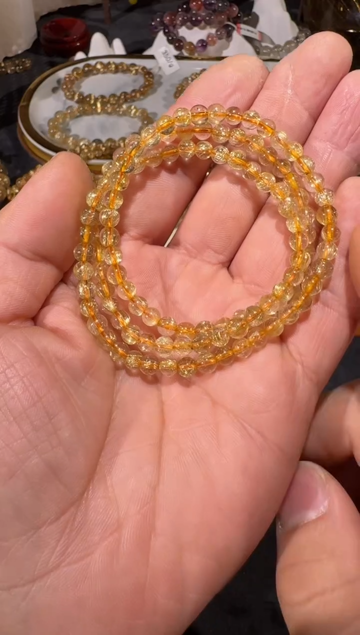 未镶嵌手串发晶SJ-600金发晶 多圈