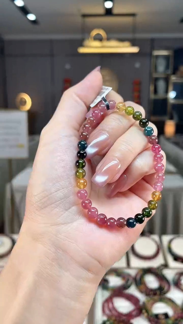 未镶嵌透体老矿碧玺单圈手串5mm+碧玺hon多样性发一条