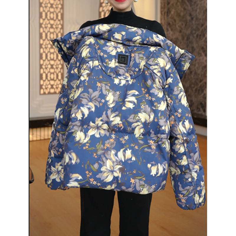 时尚轻奢高级感印花羽绒服2025冬季新款气质百搭保暖外套
