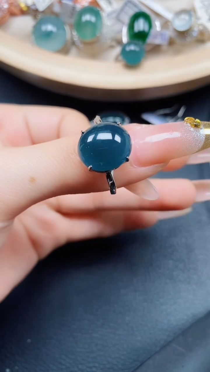 【闪购商品】翡翠戒指银S925镶嵌翡翠