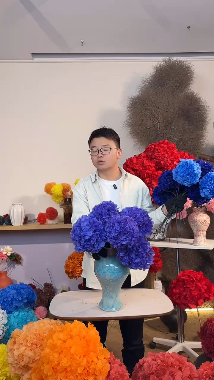 漂色永生绣球小球5枝 湖蓝
