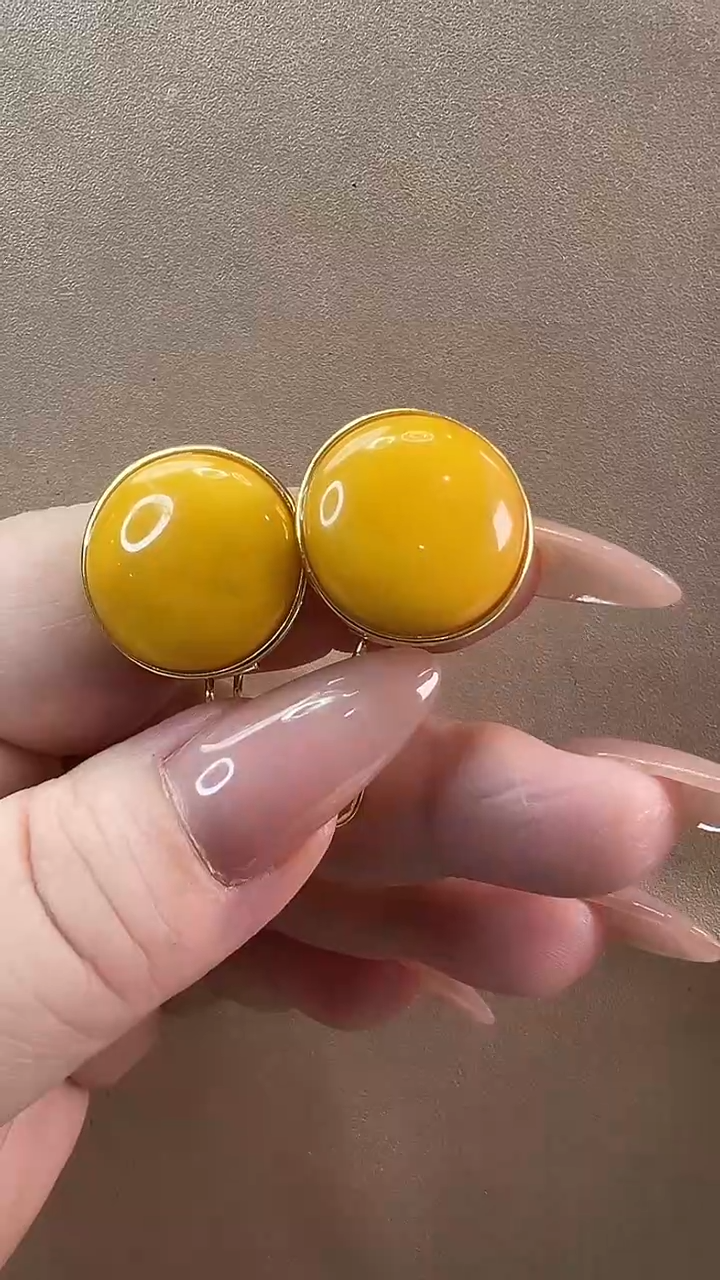 【闪购商品】琥珀耳饰未镶嵌耳环