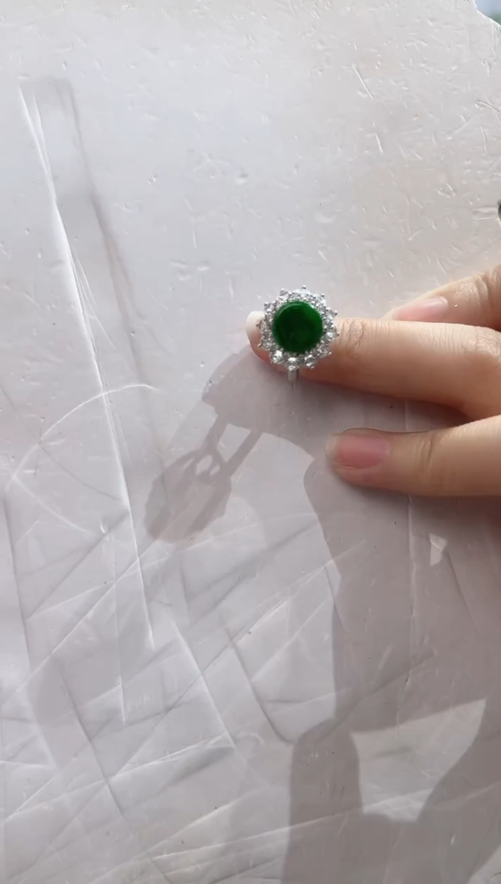 【闪购商品】翡翠手镯银S925镶嵌戒指