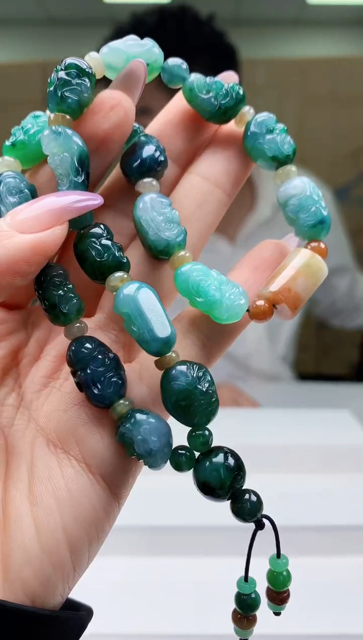 【闪购商品】定制翡翠未镶嵌 5028ty-毛货珠串292