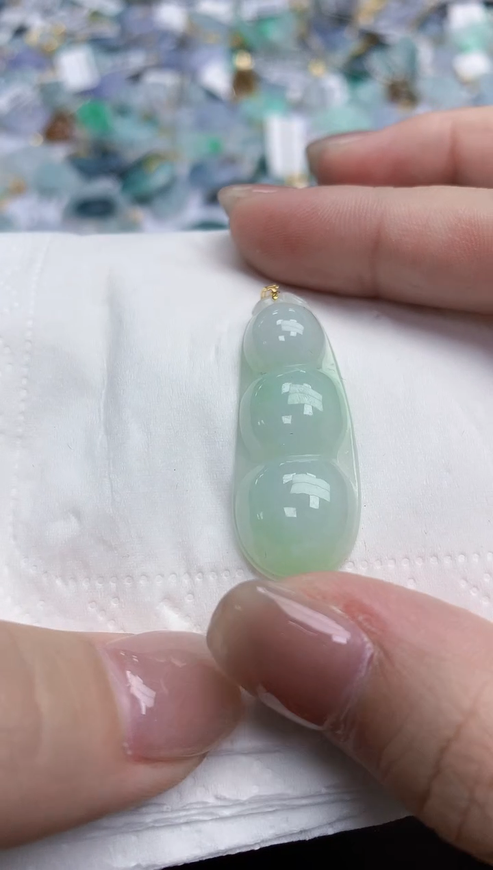 【闪购商品】翡翠颈饰18K金镶嵌天然缅甸翡翠A货