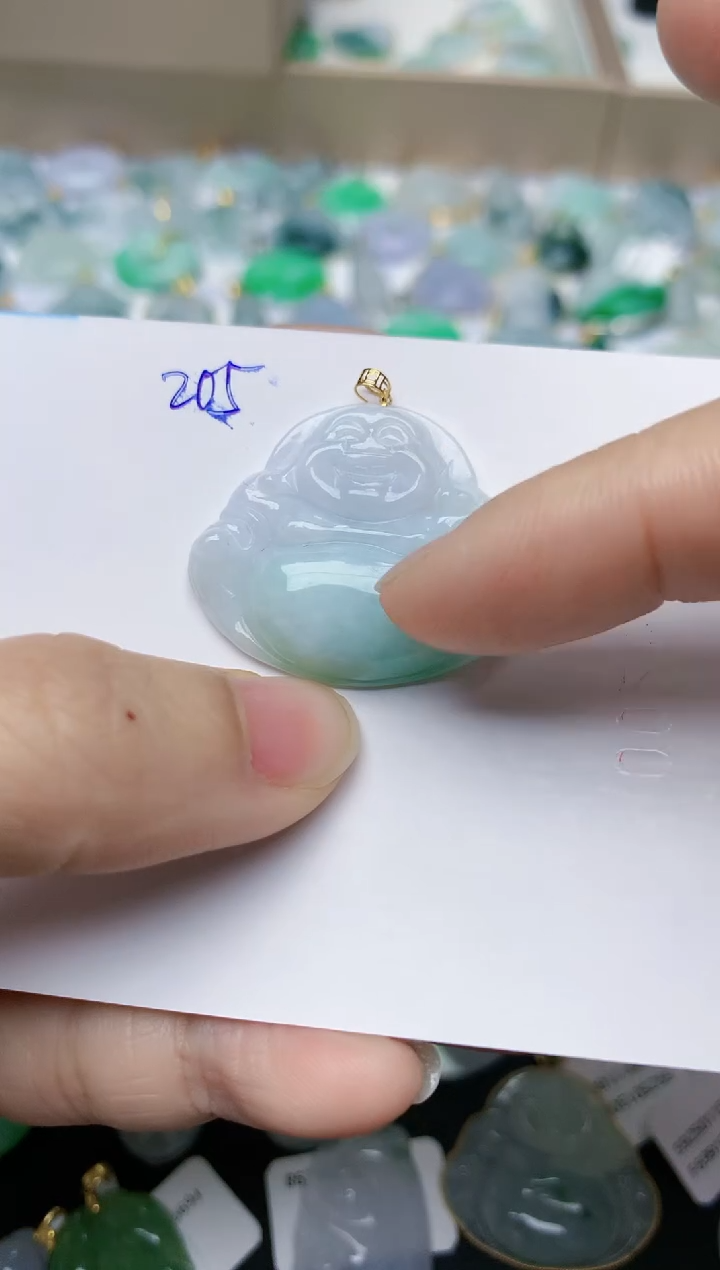 【闪购商品】翡翠颈饰18K金镶嵌天然翡翠A货    205