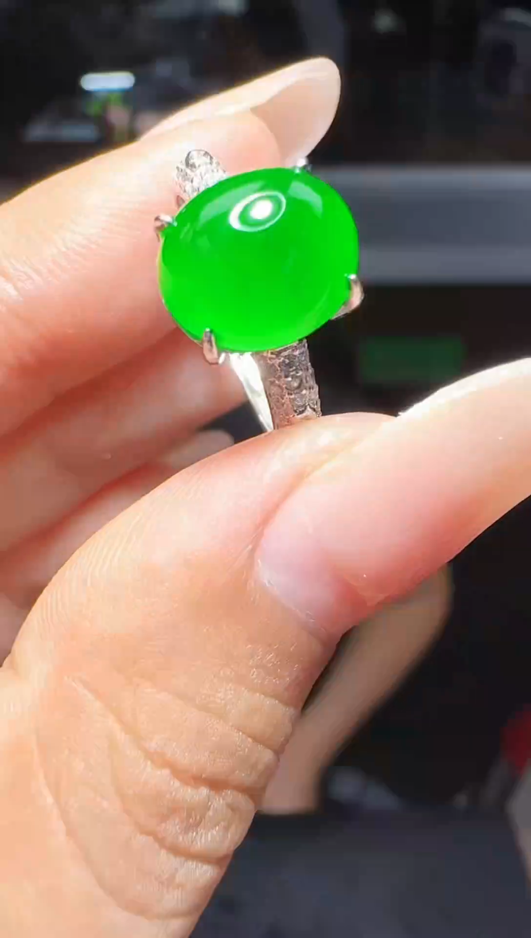 定制翡翠未镶嵌翡翠戒指84