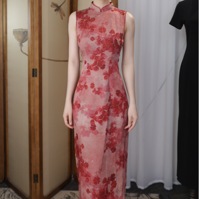 新中式国风【胭脂扣】优雅气质改良旗袍连衣裙夏季无袖长裙