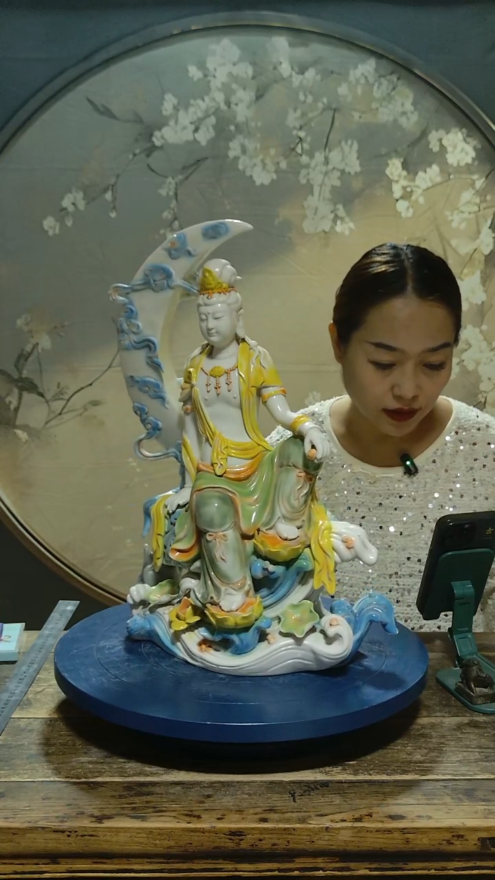 佛像金***正德化瓷观音造像