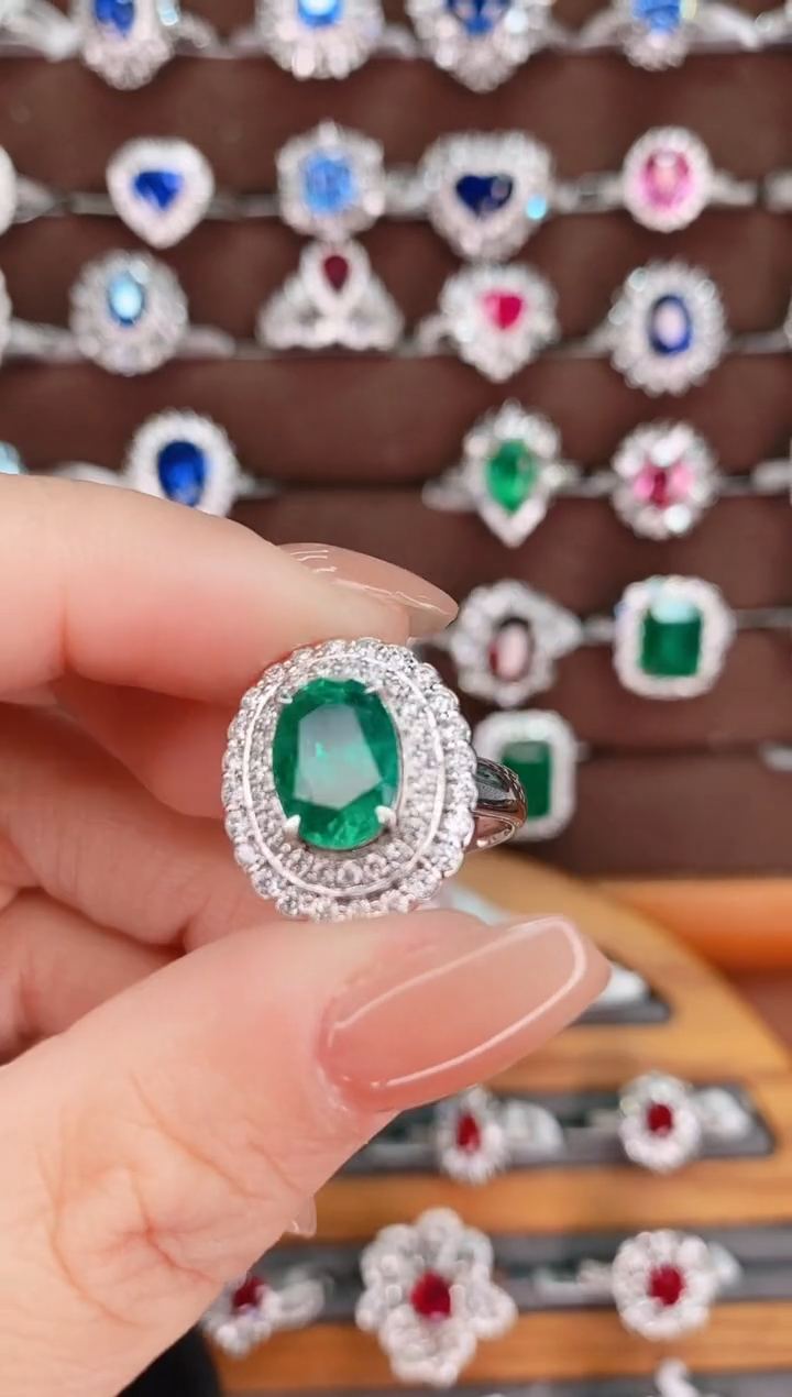 【闪购商品】祖母绿18K金戒指18K金镶嵌·