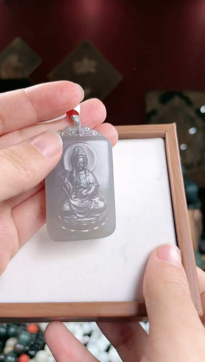 【闪购商品】和田玉颈饰未镶嵌烟紫观音