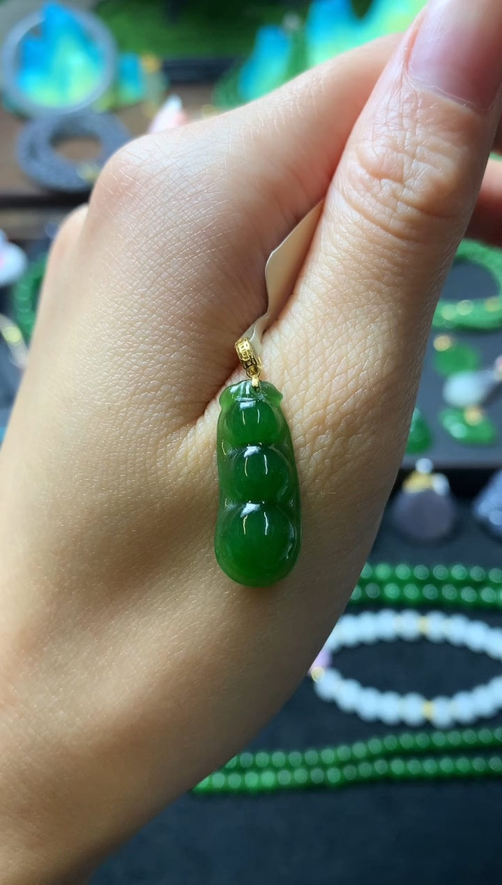 【闪购商品】和田玉颈饰18K金镶嵌吊坠