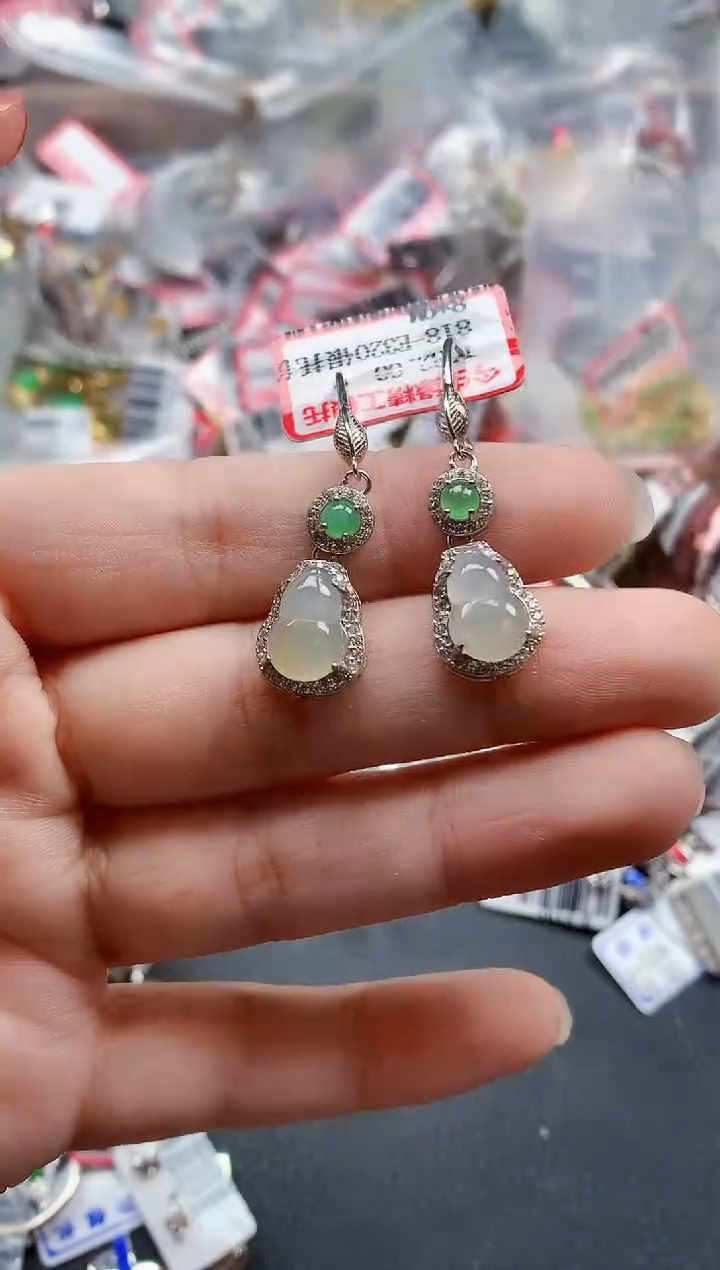 银S925镶嵌戒指翡翠天然A货缅甸翡翠