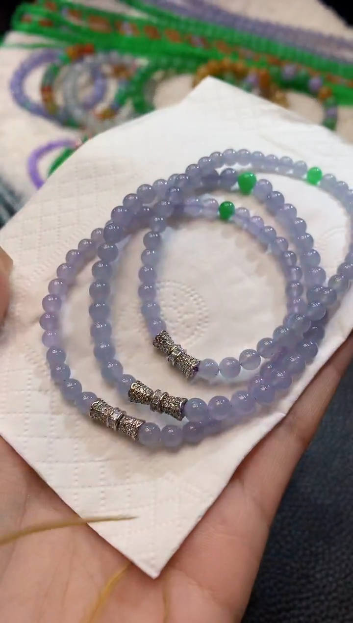 未镶嵌手串翡翠C31 多样性发一件 紫货有一定色差