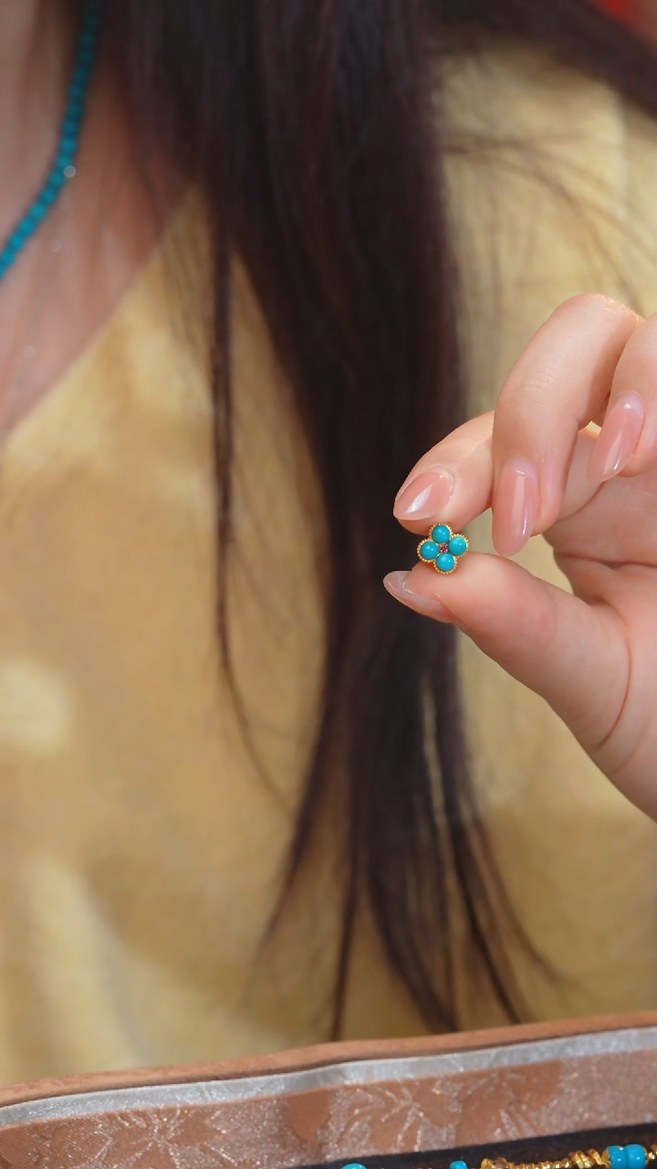 【闪购商品】绿松石吊坠18K金镶嵌美松@@E0645