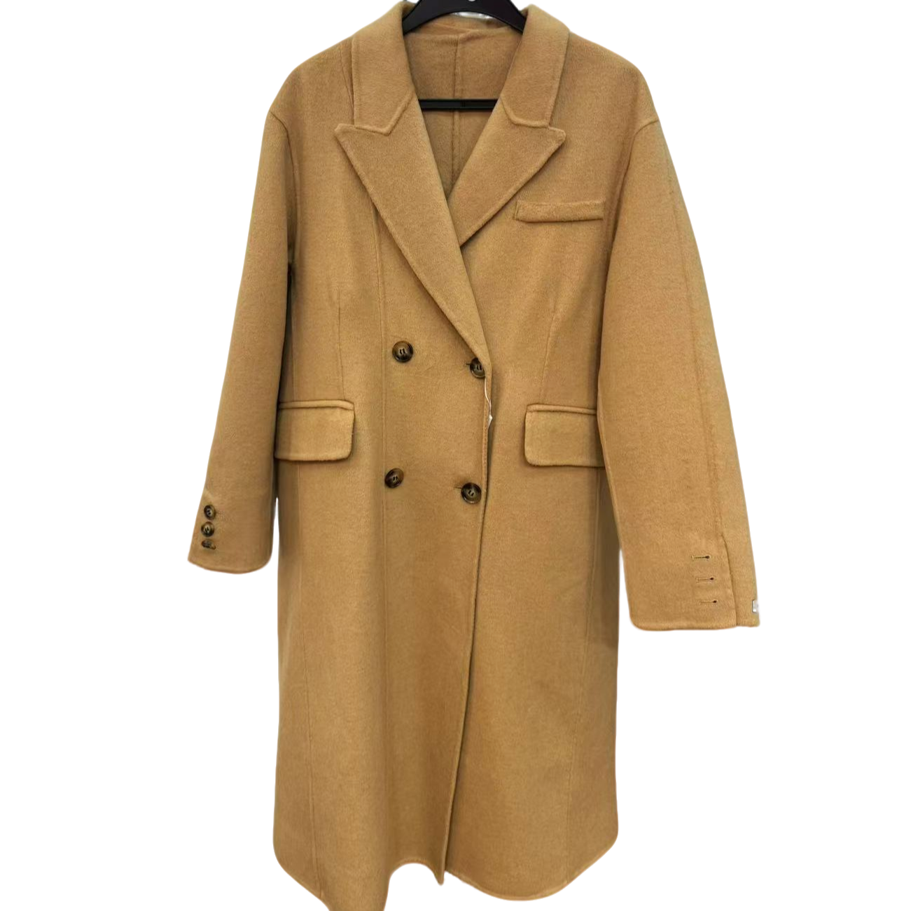 1号【驼色大衣】秋冬气质驼色翻领双面呢长款大衣外套马甲两件套B08