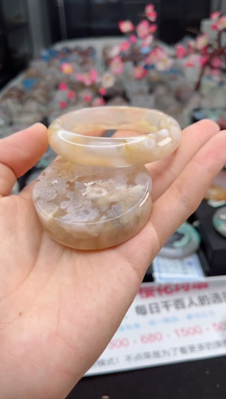 石英质玉未镶嵌手镯58圈口（赠送镯心）3359044