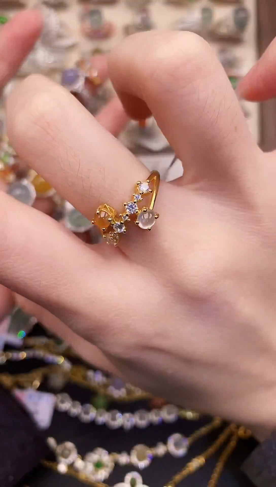 银S925镶嵌戒指翡翠 天然A货翡翠33