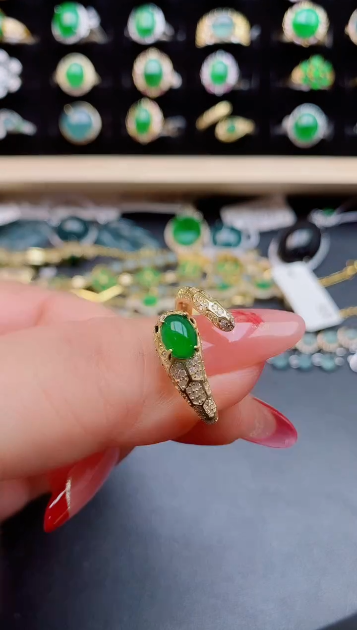 【闪购商品】翡翠戒指银S925镶嵌1212