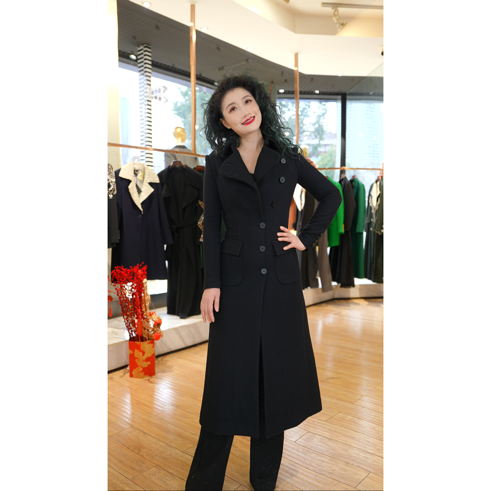 六丑【线下高定】新款高级定制时尚气质毛呢大衣GD2639