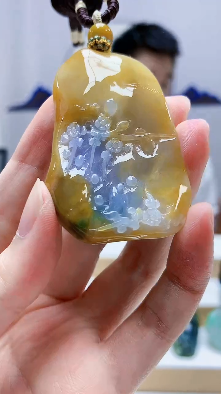 未镶嵌定制翡翠5028zm-毛货挂件185