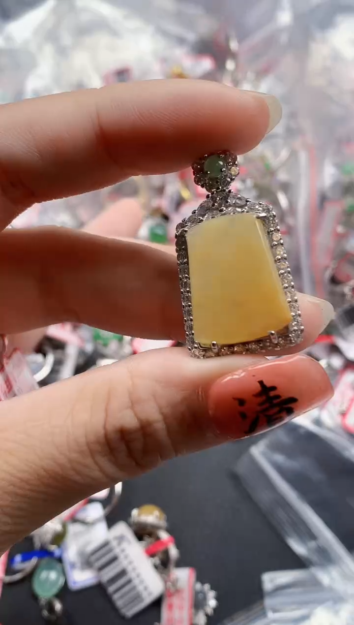 银S925镶嵌戒指翡翠天然A货缅甸翡翠