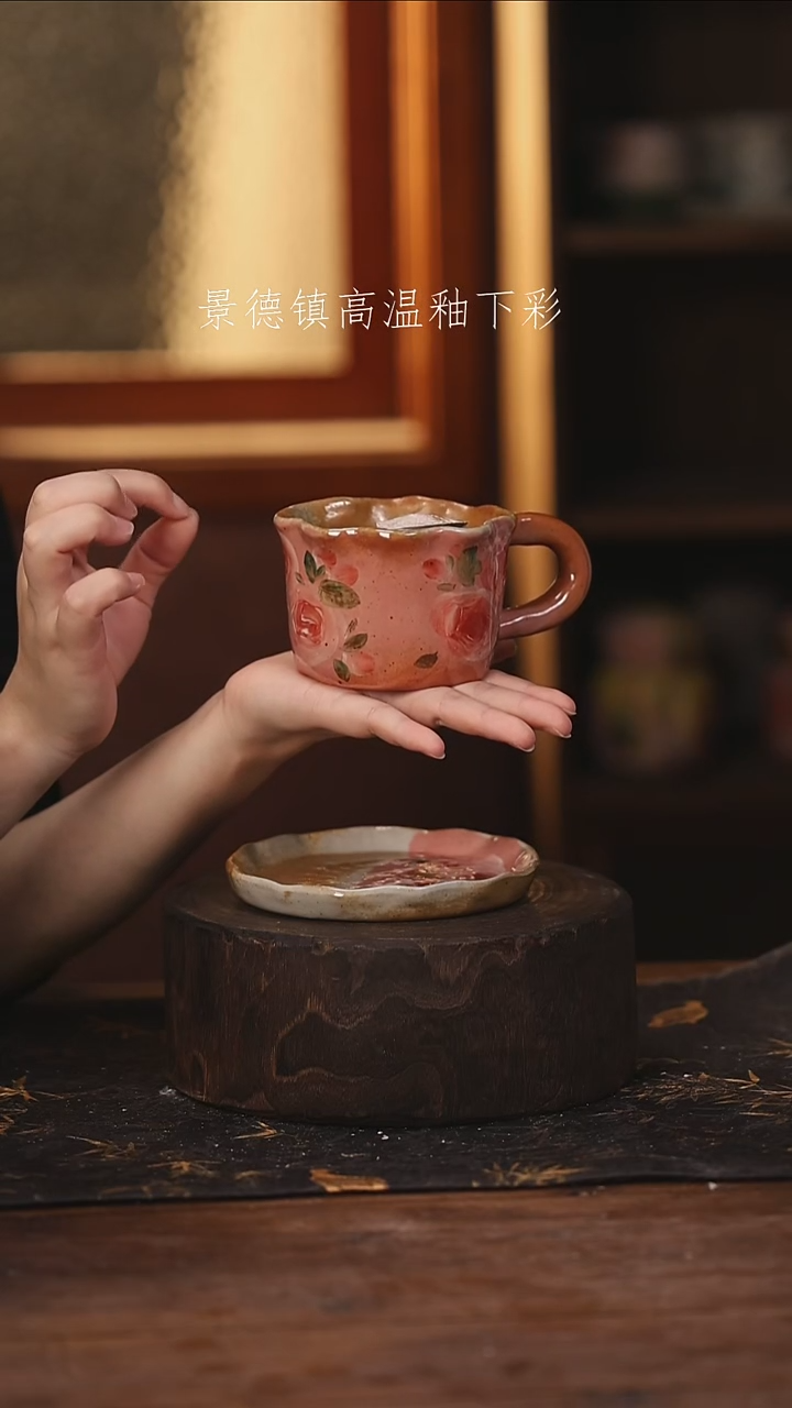 陶瓷景德镇高温釉下手绘陶瓷@L005@