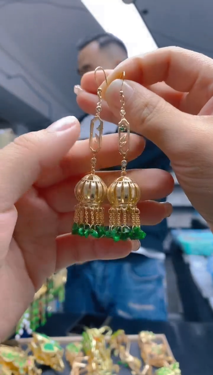 【闪购商品】翡翠耳饰合金0178翡翠耳钩