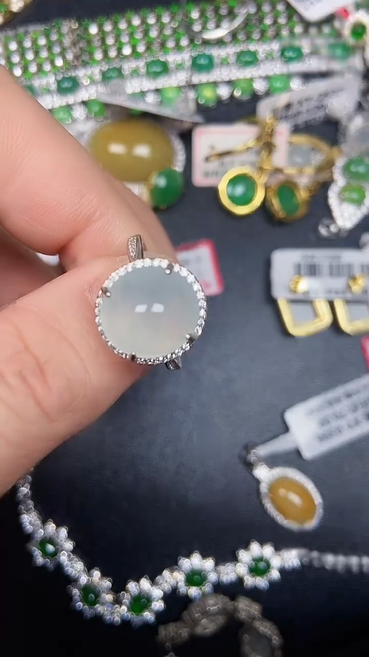 银S925镶嵌戒指翡翠3630