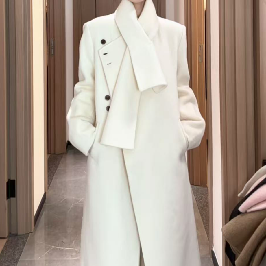 千金风秋冬简约通勤韩版毛呢外套名媛毛呢网红百搭