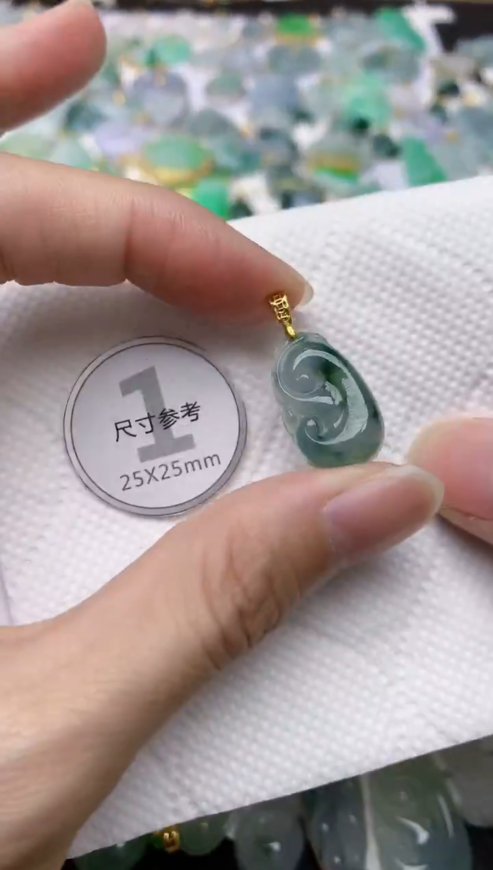 颈饰银S925镶嵌翡翠天然A货翡翠