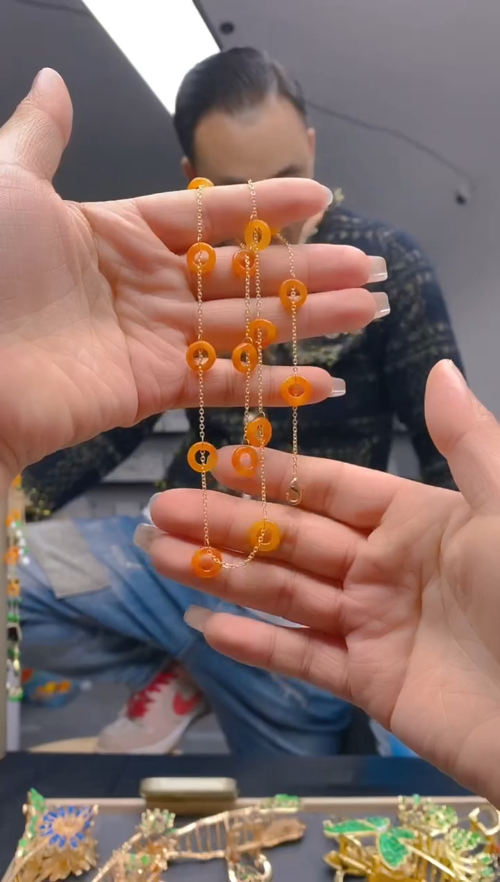 【闪购商品】翡翠耳饰合金411翡翠锁骨链