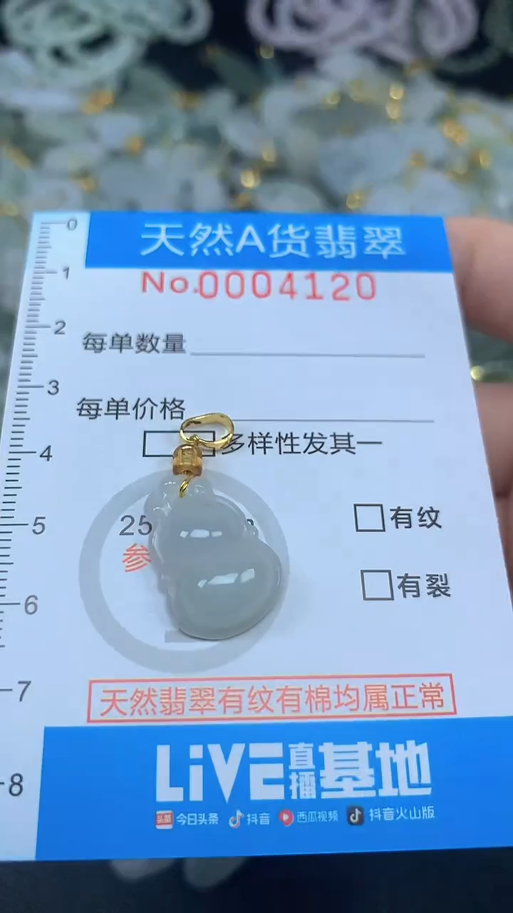 颈饰未镶嵌翡翠净货挂件-4120