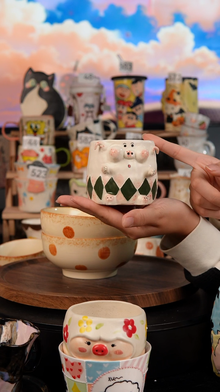 陶瓷双饮款景德镇手工陶瓷