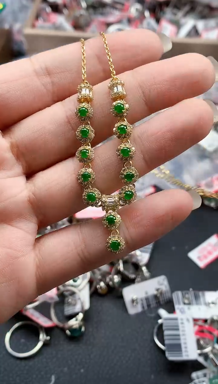 银S925镶嵌戒指翡翠天然A货缅甸翡翠