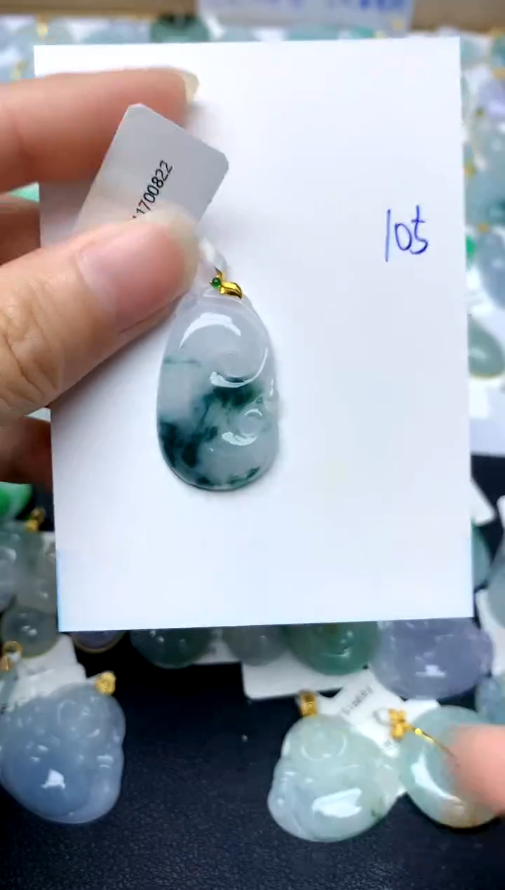 【闪购商品】翡翠颈饰18K金镶嵌105天然A货翡翠