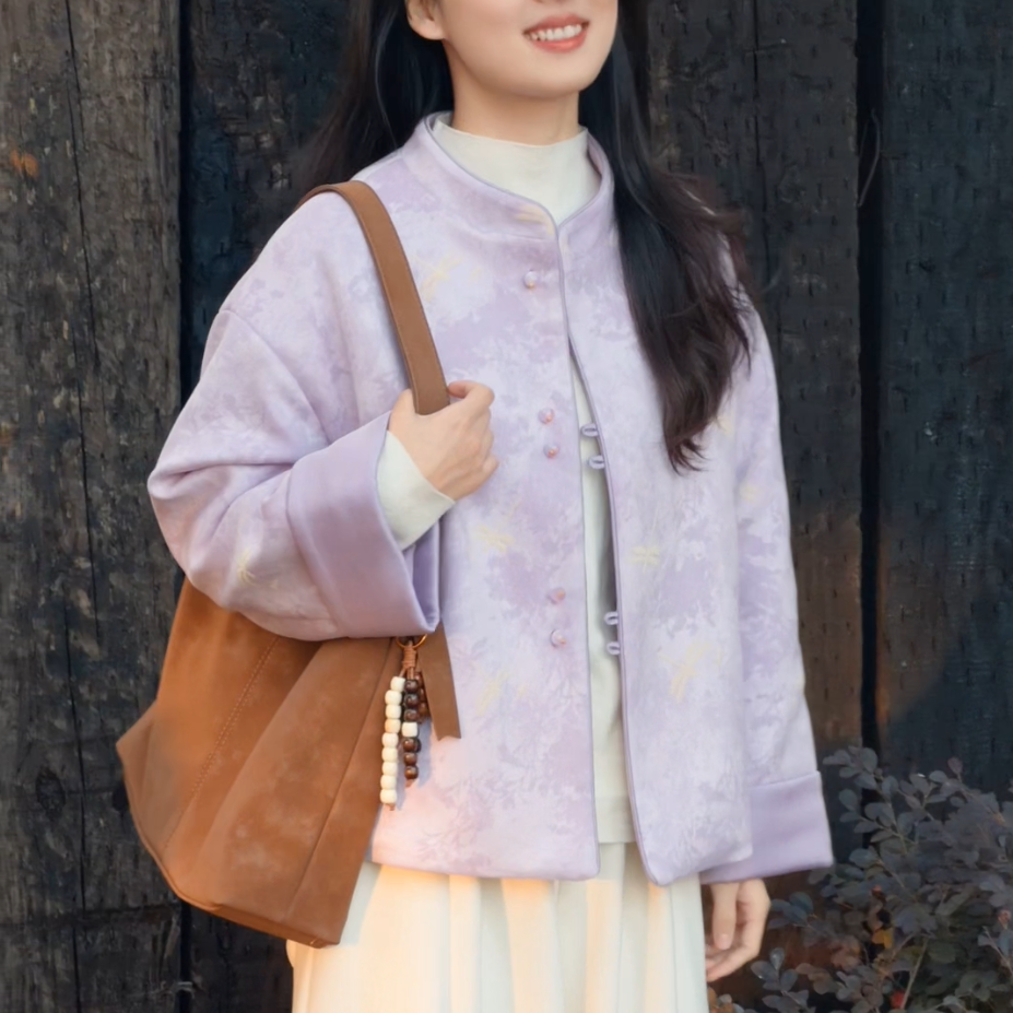 云期一梦【蜻蜓棉服】160g加厚棉服！新中式仿麂皮绒外套~