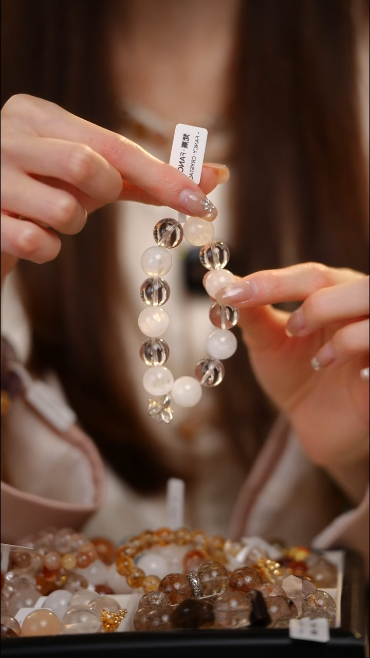 未镶嵌手链水晶白幽灵