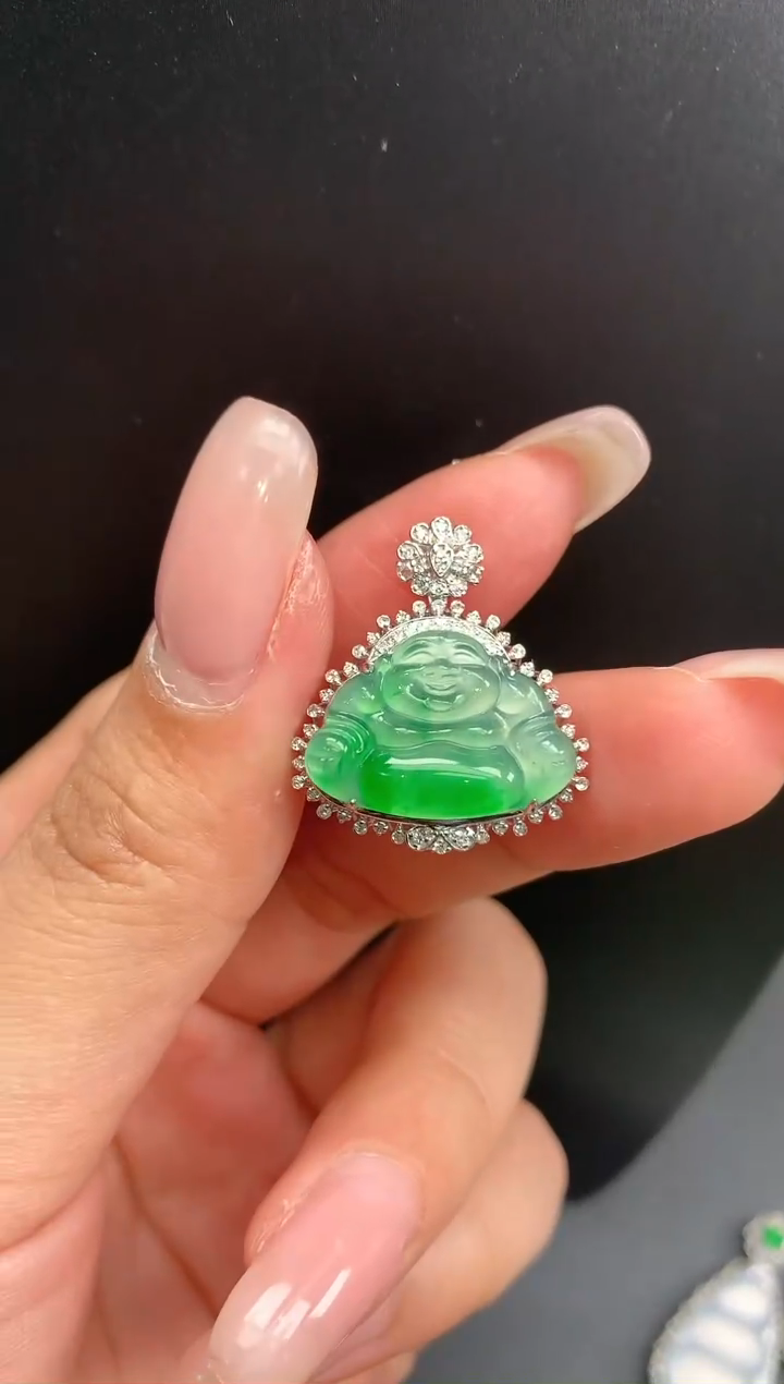 【闪购商品】翡翠颈饰18K金镶嵌佛公