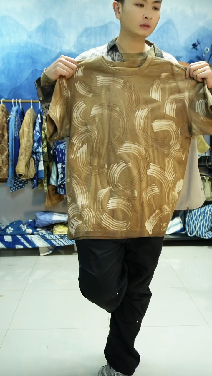 织绣柿子染型染星空纯棉T恤