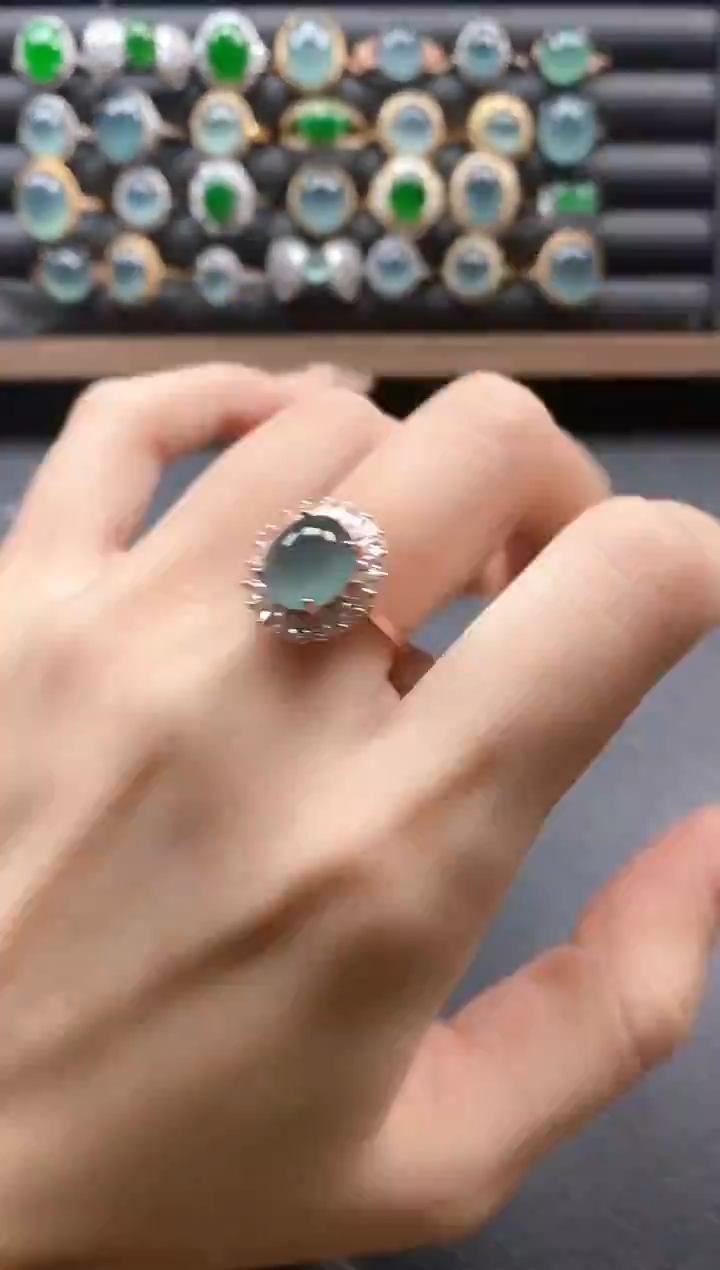 银S925镶嵌戒指翡翠51511