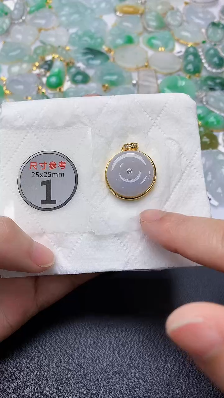 颈饰银S925镀金镶嵌翡翠 天然缅甸A货百元以上9元证书费自理