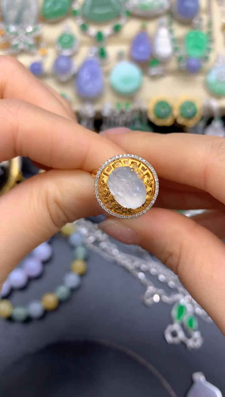 【闪购商品】翡翠戒指18K金镶嵌415-中国好珍宝