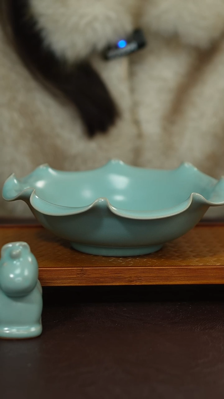 摆件陶原矿原釉汝宋汝瓷