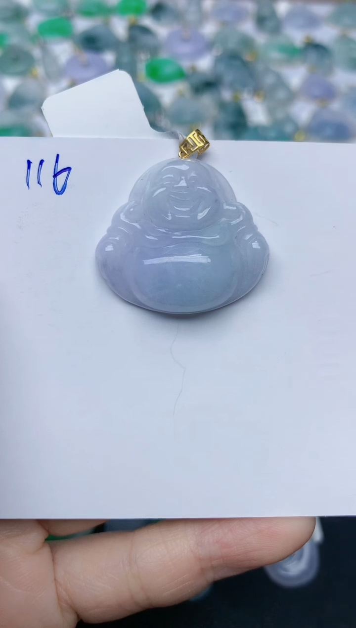 【闪购商品】翡翠颈饰18K金镶嵌天然翡翠A货    