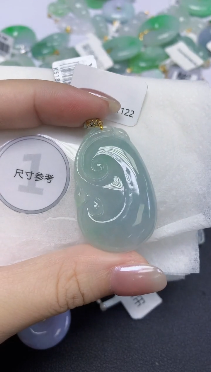 翡翠18K金镶嵌颈饰天然缅甸翡翠A货百元以上9元证书费自理