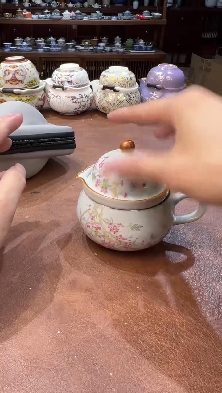 真的很便宜超好看会开片的旅行茶具