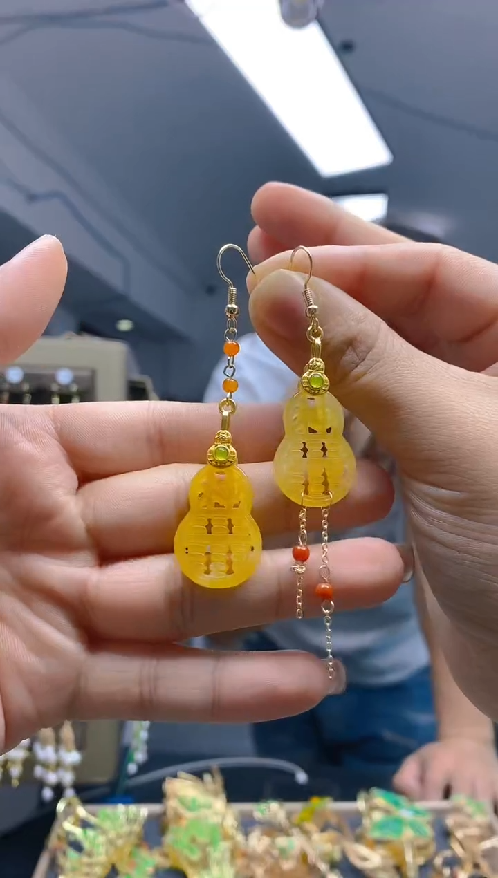 【闪购商品】翡翠耳饰合金0143翡翠耳钩