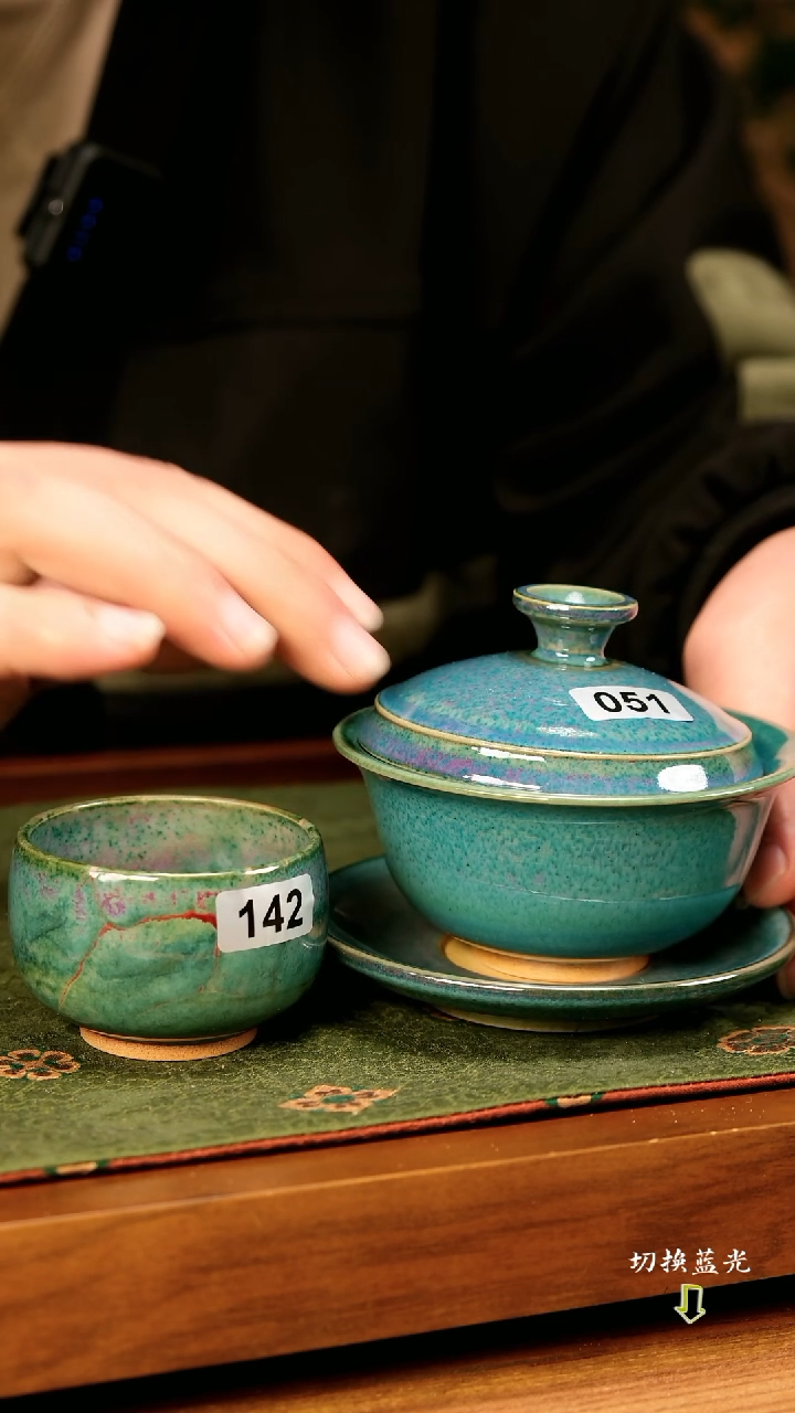 【闪购商品】张辉  手工柴烧卢钧元宝盖碗  经典流传