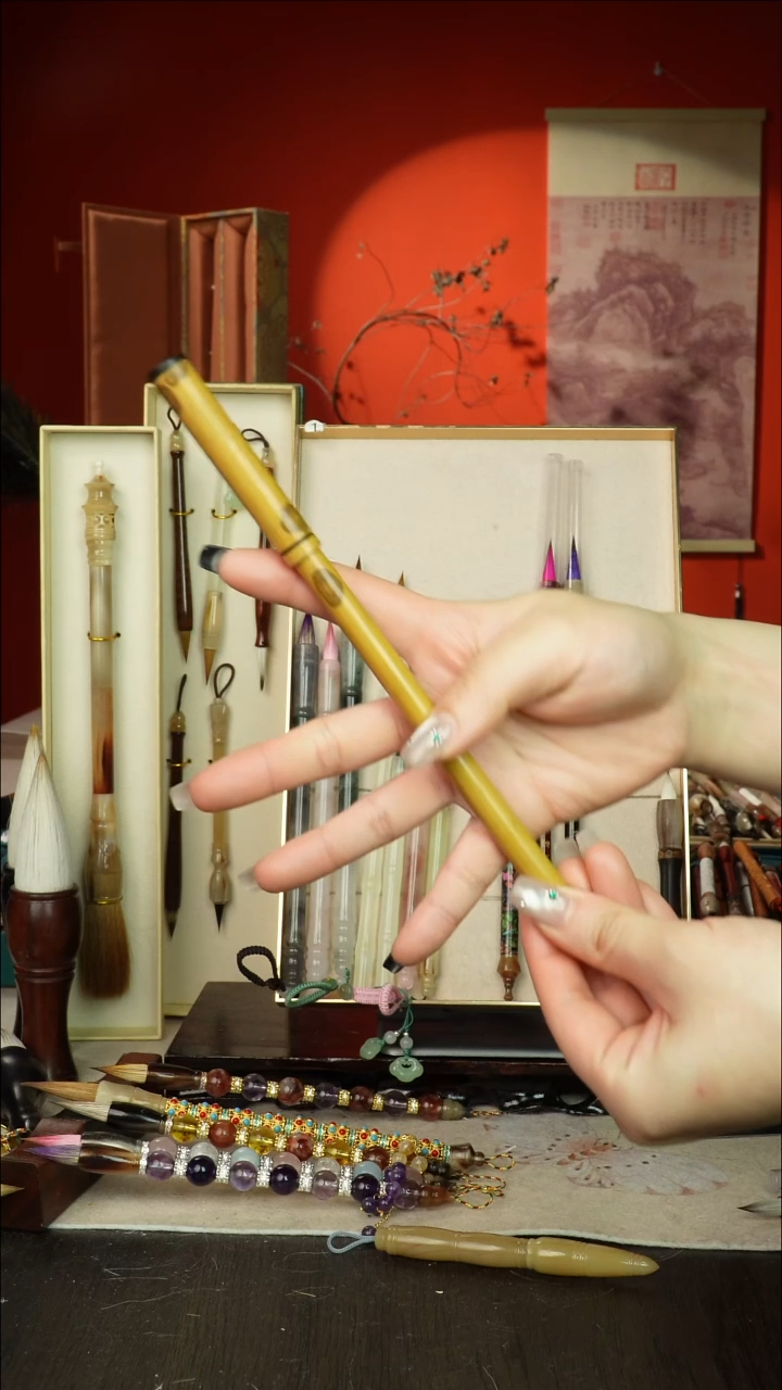 240号闪孤品高货毛笔链接 清水试笔 蘸墨不退